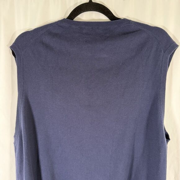Polo Ralph Lauren Vest Men's XL Solid Blue Vneck 100% Pima Cotton Sleeveless - Picture 8 of 9